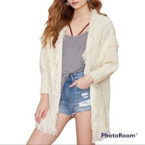 Glamorous Estelle Fringed Cardigan Small